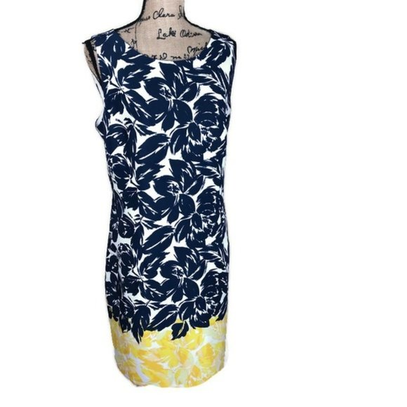 Jessica Howard Dresses & Skirts - Jessica Howard Navy Yellow Floral Dress 16